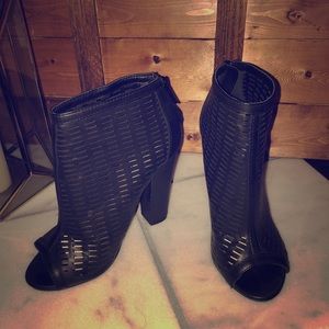 Michael Antonio heeled, peep toe booties